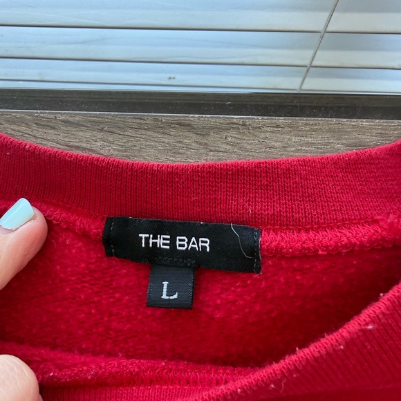 The Bar Varsity Sweatshirt in Ruby Red, L - Picture 3 of 10